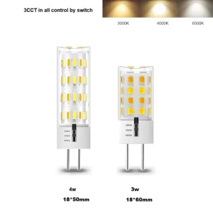 AC/DC 12V G4 LED Bulb 3W Ceramic Three-Color Dimming Color-Changing Lamp 2700K-6500K APP Voice Wi-Fi Control