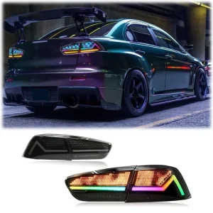 APP Control RGB LED Tail Lights for Mitsubishi Lancer EX EVO X Plug+Play Digital Rear Lamp Sequential