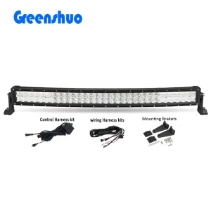 APP Control Waterproof 180W RGB LED Light bar 32inch Spot Flood Combo Beam 5D Offroad Curved Light bar