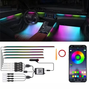 APP RGB Car LED Strip Lights USB Luces Led Para Auto Atmosphere Decoration Ambient Lamp Accessories LED Car Interior Light