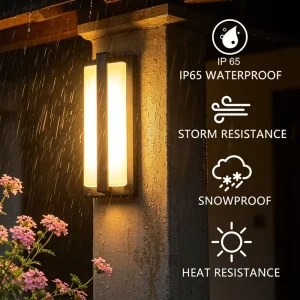 APP Smart 5CCT LED Outdoor Wall Sconce 12Inch IP65 ETL Certified Aluminum Exterior Porch Yard Wall Lighting Fixture