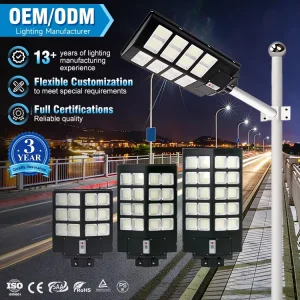 Abs Road Lamp Outdoor Integrated Motion Sensor 600W 800W 1000W All in One Led Solar Street Light