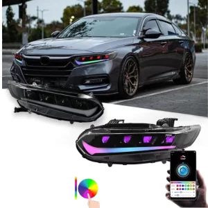 Accord 10th Gen LED Headlight DRL Modified Front Light Upgrade RGB Style Head Lamp Auto Car Parts for Honda