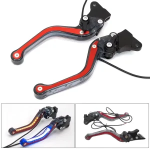 Adjustable CNC Motorcycle Body Systems Accessories Hydraulic Clutch LED Signal Light Brake Lever Handle Hydraulic Clutch LED