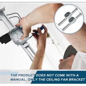 Adjustable Iron Ceiling Fan Bracket 1 Pack with Electrical Junction Box for Fans and Light Fixtures