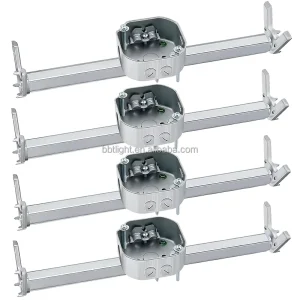 Adjustable Iron Ceiling Fan Mounting Bracket with Electrical Box and Brace for Fans and Light Fixtures Indoor/Outdoor Use