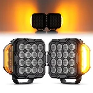 Agriculture Tractor Construction Vehicles European Car High Power 45W Flood Beam With Warning Signal Led Work Light 12V 24V