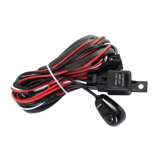 All Purpose 12V LED Work Light Strip Laser Rocker Arm Switch 40A Universal Relay Fuse Kit for Car Truck Motorcycle Automobile