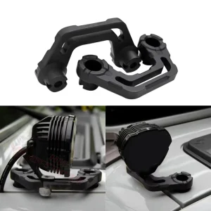 Aluminium Off Road A Pillar Work Light Mounting Bracket for Jeep Wrangler JL Windshield Work Cube Round Light Holder