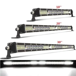 Aluminum 156W Waterproof Single Row LED Work Light Bar Breathing Hole IP67 Spot Flood Beam 20inch 30000 Lumens Offroad