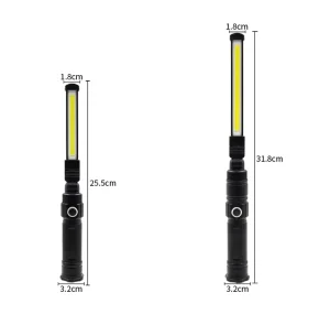 Aluminum 360 Adjustable USB Rechargeable Foldable Car Inspection Repairing Slim LED COB Work Light with Magnet