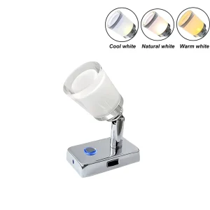 Aluminum & Acrylic RV & Trailer LED Reading Light 12-24V Touch Dimmable Caravan Motorhome Boat Camper Yacht Interior SpotLight