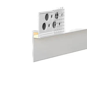 Aluminum Alloy Illuminated Matte Finish Baseboard LED Light Channel Pre Embedded Flush Mounted Corner Trim Concealed L Shaped