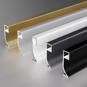 Aluminum Alloy LED Water Resistant Skirting Board Baseboard Lighting Strip Anodized Finish for Modern Hotel Apartment Hospital