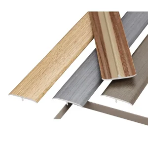Aluminum Alloy Wood grain T shaped Trim Natural Wood color Edging Strip Tiles Flooring Threshold Transition Seam covering