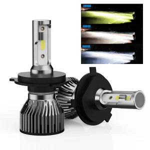 Aluminum LED Headlights Hi Lo Beam H1 H3 H4 H7 H11 9005 9006 IP68 Waterproof 4000 Lumens Universal Fitment 12V 6000K ZES