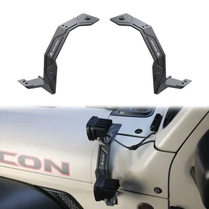 Aluminum Light Mount Brackets Dual A-Pillar Lamp Holder Windshield Light Mount for Jeep Wrangler 18-22 JL Gladiator JT