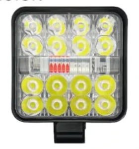 Aluminum Mini Colorful Car Work Light 48W Square Work Lights with Red and Blue Flashing Work Lamp