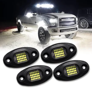 Aluminum Pure White 24 Led Rock Lights for Off Road Underglow Kit Truck Car Auto Lighting Systems
