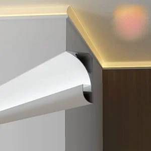 Aluminum Skirting Channel White Surface Crown Molding Lighting Trim for Ceiling Wall Living Room Profile Skirtingboard