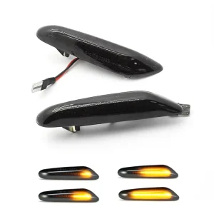 Amber Dynamic Turn signal Lamp with Smoke Black Len Flow Side Blinker Indicator Yellow Sequential Led Car Side Marker Light