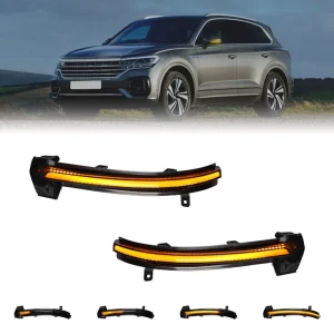 Amber Flashing Sequential Turn Signal Lamps for VW Touareg MK2 II 7P 7P6949101 Mirror Blinker Dynamic Indicator