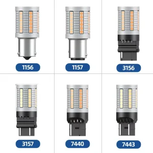 Amber LED Car Turn Signal Light Canbus Error Free No Hyper Flash 12-24V 1156 Ba15s P21w Bau15s Py21w T20 7440