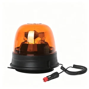 Amber LED Safety Strobe Beacon Light Dual Mount Design Permanent Base Mount System 12-24V for Agriculture Vehicles Buses