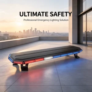 Amber LED Safety Warning Light Bar 80.7mm Height with Heavy Duty Base Mount for Construction Trucks and Towing Trailers