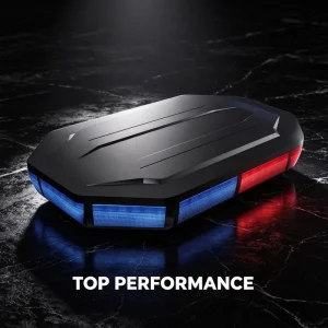 Amber LED Warning Beacon Light 30W 48 LEDs 12 24V for Off Road SUVs 4 Flash Modes 4 Rotation Modes Strobe