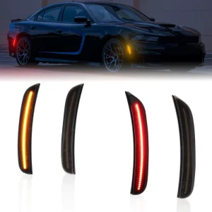 Amber Red Smoked Lens LED Side Marker Lights for Dodge Charger Side Reflector Lamps