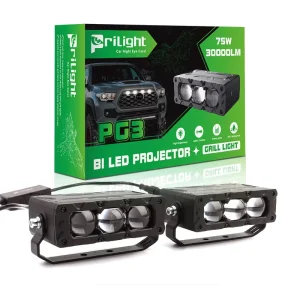 Amber White Led Front Grille Light 75W 30000LM 3 Lens Dual Color Led Projector Lens Car Grille Lights