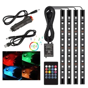Ambiance Music Sync Control RGB Interior Vehicle Atmosphere Under Automotive Car Lights Foot Ambient LED Strip Light Floor Kit