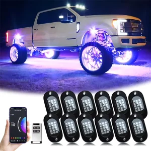 Ambient Car Light Waterproof IP68 Car Underglow Kit for ATV UTV SUV Off Road Boat Truck LED Car RGBW Rock Lights