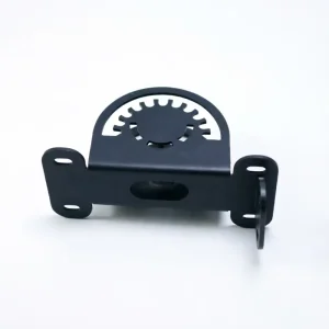 Anodizing Adjustable Wall Mount Bracket with Gear Rotation for Camera Light Fixtures Black Metal 360° Swivel Holder