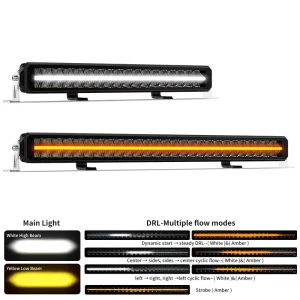Anti Glare No Dazzling Ledramp Van Semi Truck Led Light Bar Dual Color With DRL Chasing 12V 24V Light Bar Car for Trucks Iveco