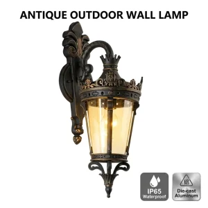 Antique European LED Outdoor Wall Lamp Waterproof IP65 Die cast Aluminum Exterior Wall Sconce 3 Year Warranty for Garden Villa