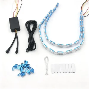 App Controlled RGBW Chasing Crystal LED Daytime Running Light DRL Strip with Switchback Sequential Turn Signal