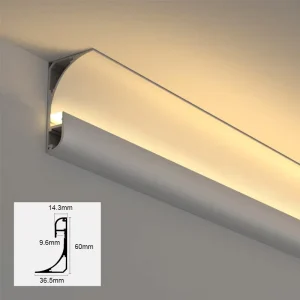 Architectural Gypsum Plaster in Black Skirting Line Drywall Aluminium Profile for LED Strip Lighting Trim Cove Lighting