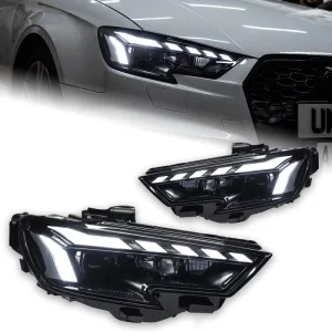 Audi A3 12V Headlight Assembly Modification RS Style Flowing Turn Signal LED Dual Beam Projector