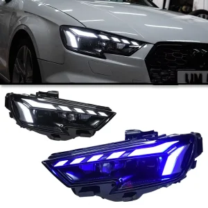 Audi A3 Headlights 12V New LED Assembly RS3 RS5 Style Projector Lens Sequential DRL Turn Signal Headlamp