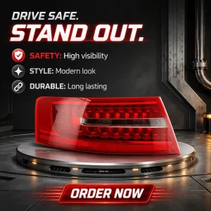 Audi A6 C6 LED Rear Tail Lights Full Assembly with Red Light and Lens New