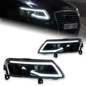 Audi A6 C6 Modified Rolls Royce Style 12V LED Dual Beam Projector Headlight Assembly Flowing Turn Signals