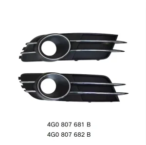 Audi A6 C7 fog light grille with chrome trim and ACC hole OE 4G0807681B 4F0807682B ABS material