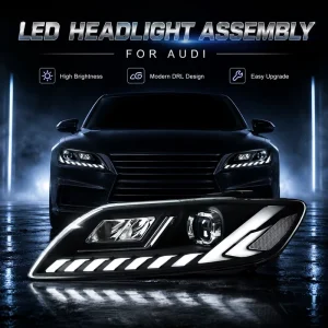 Audi Q7 LED Headlights Assembly Laser Projector Lens Daytime Running Light Flowing Turn Signal Bi Xenon Upgrade