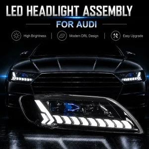 Audi Q7 LED Headlights Assembly Laser Projector Lens Daytime Running Light Flowing Turn Signal Headlamp
