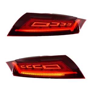Audi TT MK2 LED Taillights Rear Lamp Upgrade Clear Lens and Black Indicator Rear Light Taillamp 12V Voltage