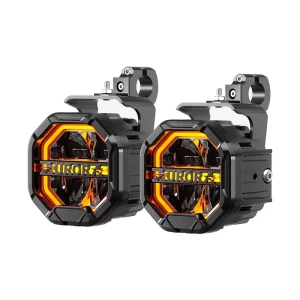 Aurora Driving System Dual Colour Yellow White Spotlight Led Lights Bike Motorbike Headlights for Motorcycle