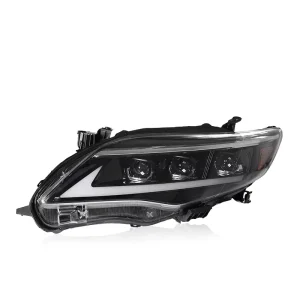 Auto Accessories Retrofit Three Lens Headlight Assembly for Toyota Corolla US Version DRL Flowing Turn Signal Lamp