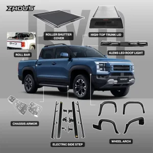 Auto Accessories Wide Wheel Arch Electric Side Step Roll Bar Roof Light for BYD Shark 6 Pickup Truck Modification Parts